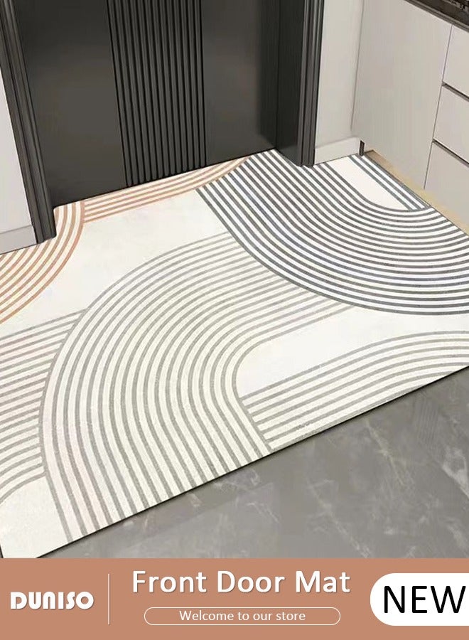 DUNISO Diatom Mud Front Door Mat, Non-Slip Durable Welcome Mat, Absorbent Rubber Low Profile Doormat, Heavy Duty Waterproof Indoor Outside Mats, Easy Clean Floor Mat for Entrance Home 60*90cm - Image 1
