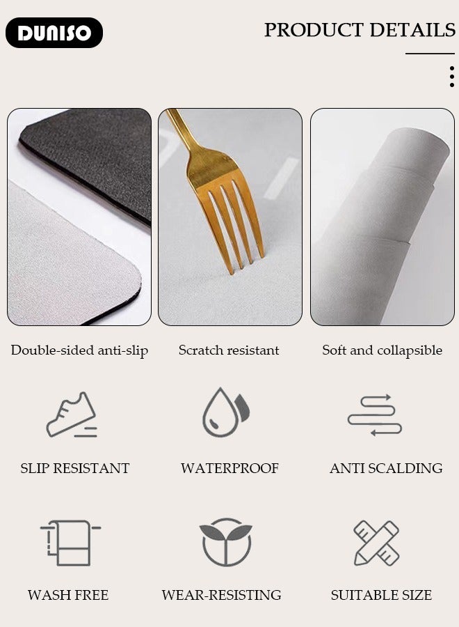 DUNISO Diatom Mud Front Door Mat, Non-Slip Durable Welcome Mat, Absorbent Rubber Low Profile Doormat, Heavy Duty Waterproof Indoor Outside Mats, Easy Clean Floor Mat for Entrance Home 60*90cm - Image 2