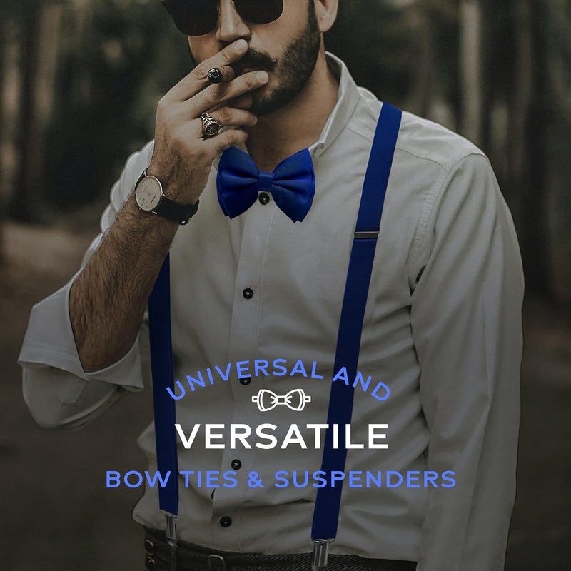 Man of Men Bow Tie and Suspenders for Men, Adjustable Derby Wedding Gatsby Costume Mens Bow Ties and Suspenders Bowtie Bretelles for Men - Image 3