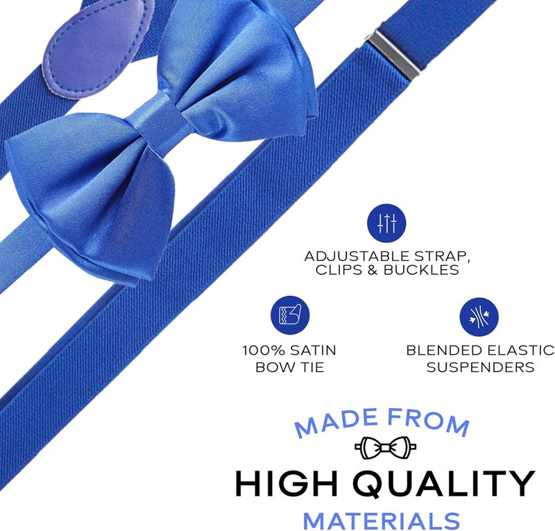Man of Men Bow Tie and Suspenders for Men, Adjustable Derby Wedding Gatsby Costume Mens Bow Ties and Suspenders Bowtie Bretelles for Men - Image 2