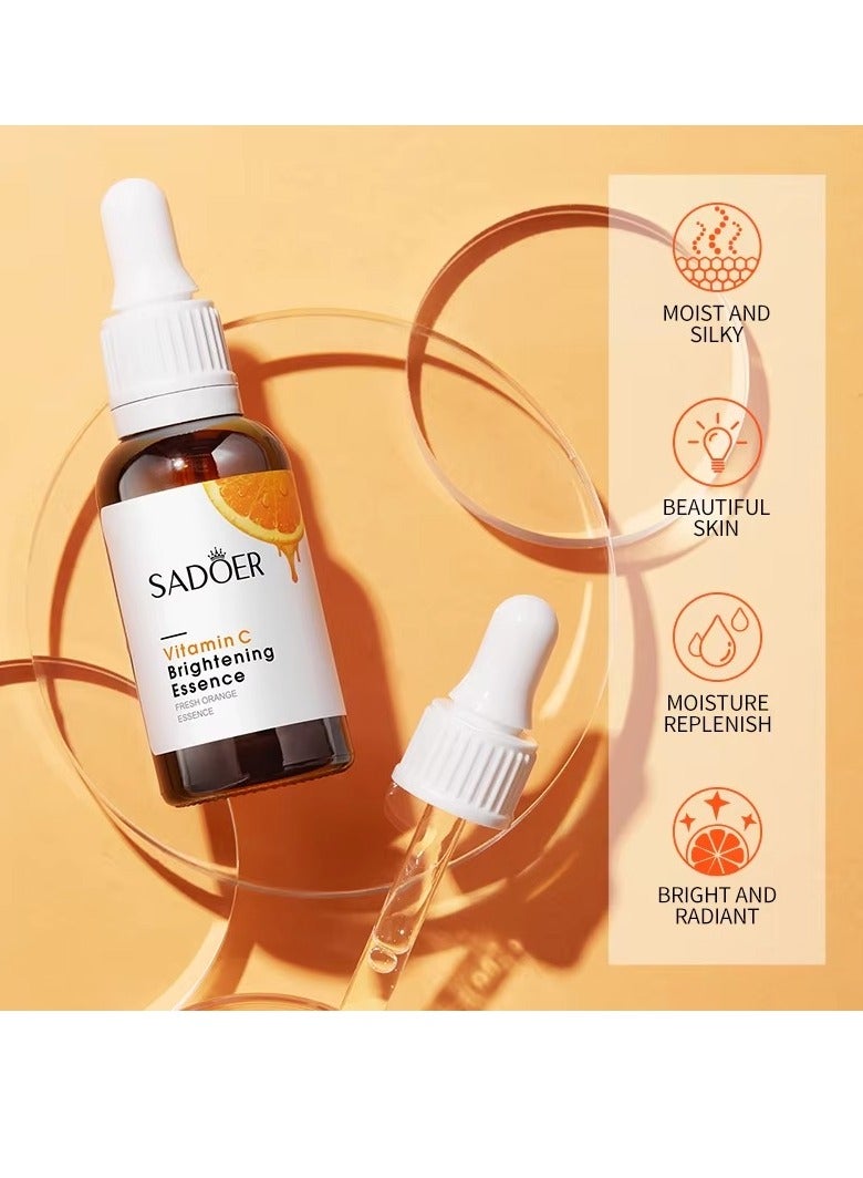SADOER Vitamin C Brightening Essence Serum 30ml Face Serum for Dark Spots and Uneven Skin Hydrating Lightweight Formula for Women and Men - Image 3