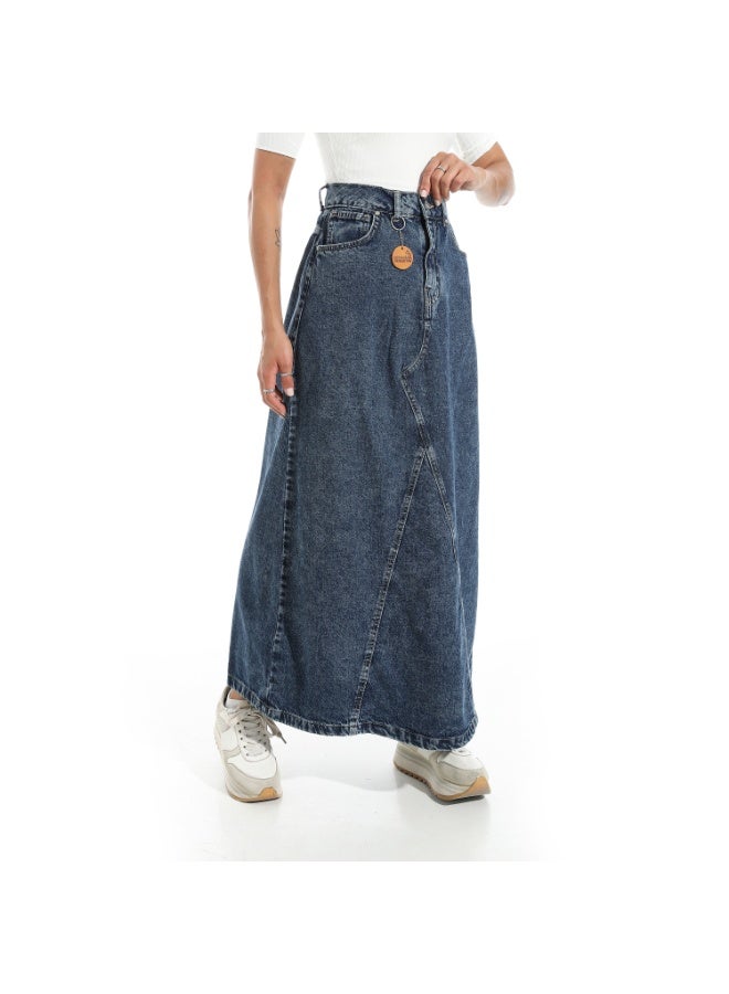 Coctail 6434-Denim Skirt-Dark blue  - Image 2