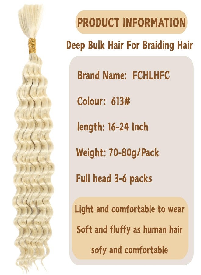 FCHLHFC Boho Hair for Braiding 2Bundle 150g 18 Inch Deep Water Wave Bulk Hair for Braiding No Weft Faux Boho Braids Wet and Wavy Hair Extensions（613#） - Image 2