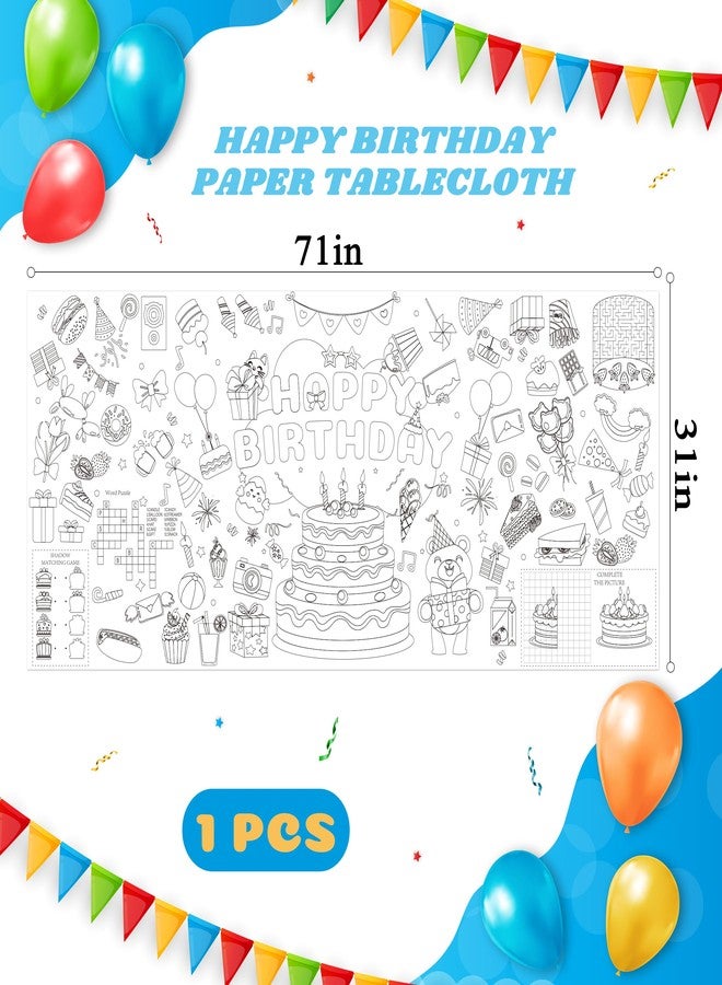 WNINK Giant Birthday Coloring Poster for Kids, 31 x 71 Inch Large Color-in Poster Tablecloth, Birthday Party Coloring Activity for Classroom, School, Kids Party Decorations - Image 3