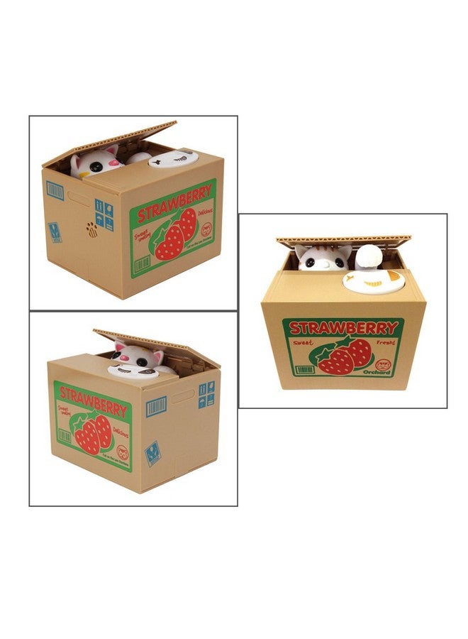HmiL-U Toy Banks HmiL-U Automatic cat Stealing Coins Birthday&Christmas Gifts for Kids (Strawberry-Cat) - Image 4