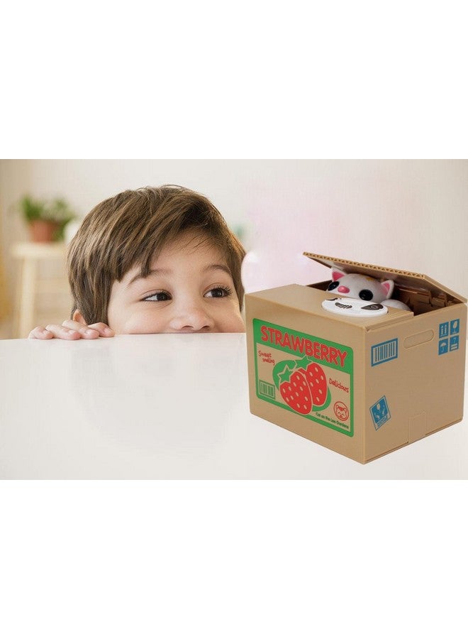 HmiL-U Toy Banks HmiL-U Automatic cat Stealing Coins Birthday&Christmas Gifts for Kids (Strawberry-Cat) - Image 3