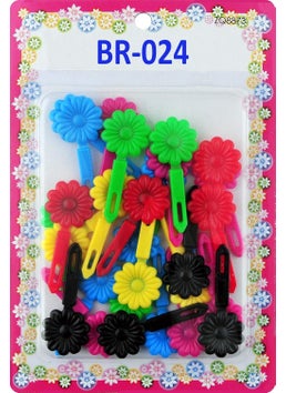 TARA Tara Girls Self Hinge Plastic Mulit Design Hair Barrettes Selection Flower Multi Color 