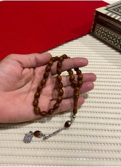 just naturals Small Faturan Bakelite Prayer Beads For Men 33 Beads Size 8mm x 10.5mm  - Image 2