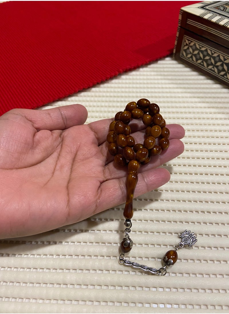 جاست ناتشورالز سبحة رجالية صغيرة من الفاتوران بكلايت عدد الخرز 33 ومقاس الخرز 10.5mm x 8mm  - Image 3
