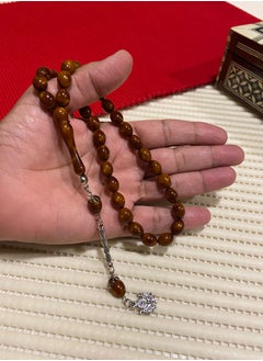 just naturals Small Faturan Bakelite Prayer Beads For Men 33 Beads Size 8mm x 10.5mm  - Image 4