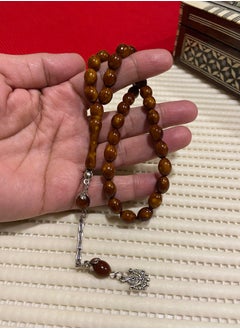 just naturals Small Faturan Bakelite Prayer Beads For Men 33 Beads Size 8mm x 10.5mm  - Image 5