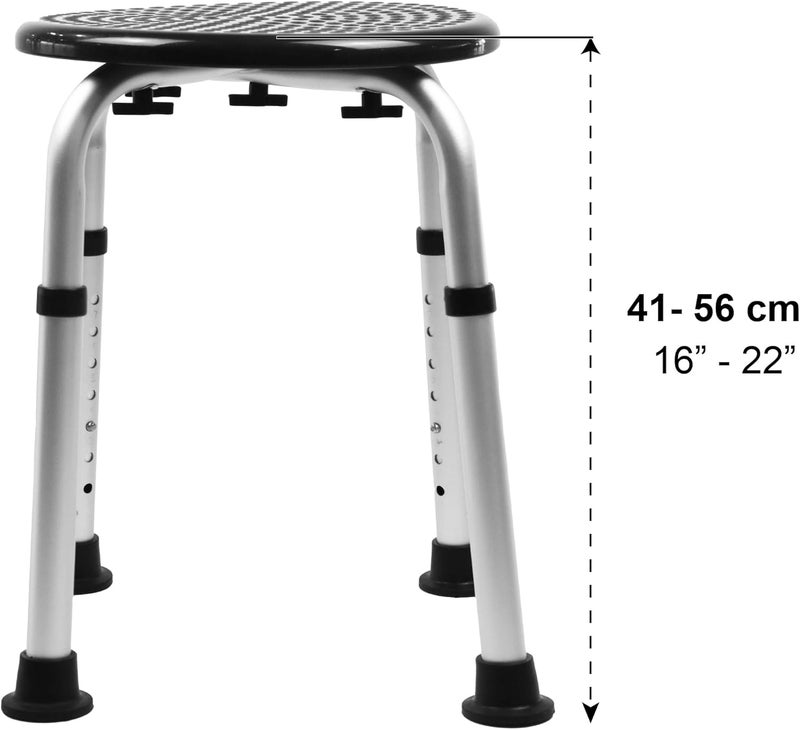 PEPE Mobility Elderly Round Shower Stool, Adjustable Non-Slip Bathroom Stool for Adults, Tool-free Assembly - Image 3