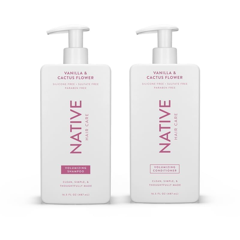 Native Vanilla & Cactus Flower Shampoo and Conditioner Contain Naturally Derived Ingredients |All Hair Type Color & Treated, Fine to Dry Damaged, Sulfate & Dye Free - 2-Pack - Image 2