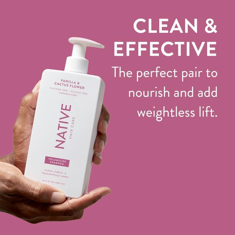 Native Vanilla & Cactus Flower Shampoo and Conditioner Contain Naturally Derived Ingredients |All Hair Type Color & Treated, Fine to Dry Damaged, Sulfate & Dye Free - 2-Pack - Image 4
