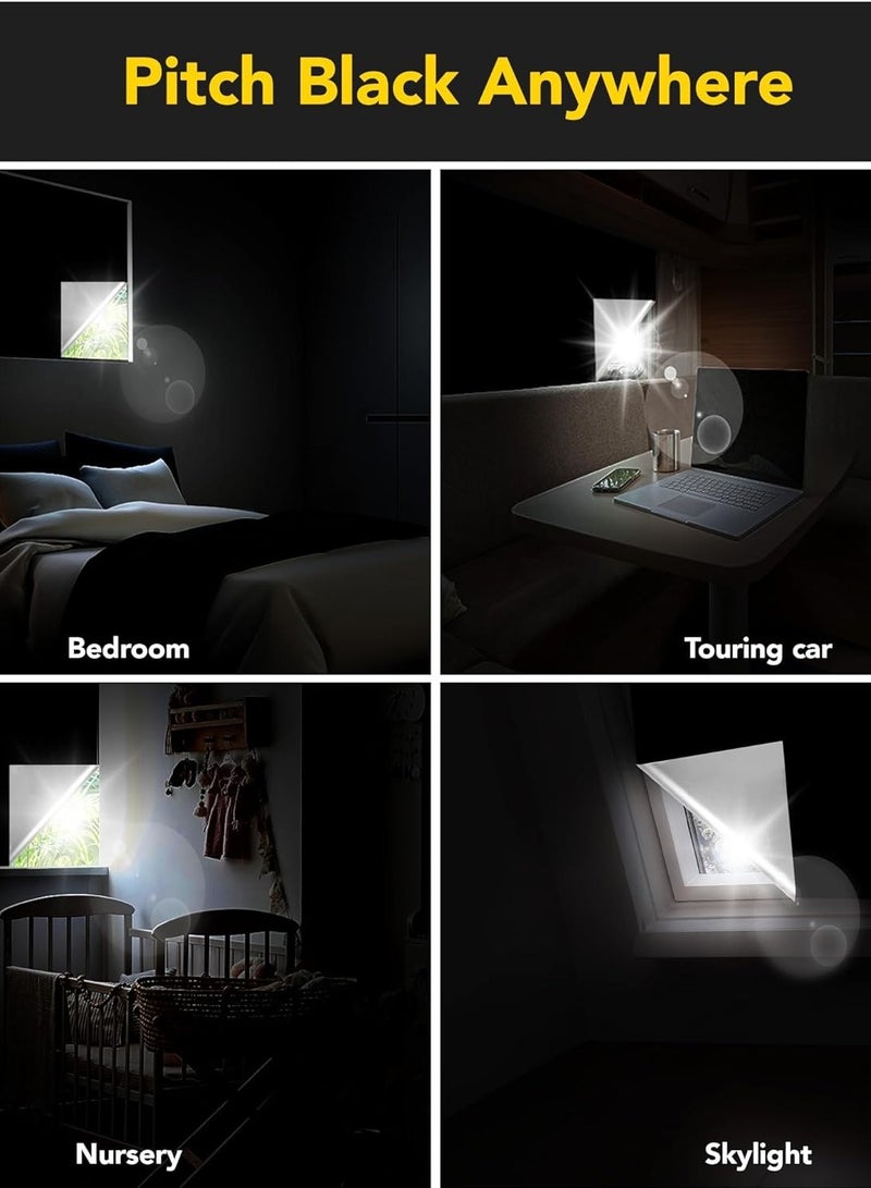 كيلا ستائر تعتيم ممتازة 100٪ ستائر معتمة 100٪ مع 12 خطاف، أغطية نوافذ سوداء محمولة معتمة ومظلات عازلة للحرارة لحضانة الأطفال والسفر (100 × 145 سم) - Image 3