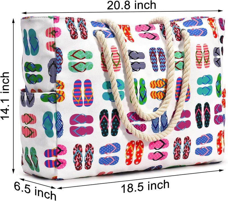 Becokan Beach Bags for Women, Large Waterproof Beach Tote Bag with Zipper Beach Bags Waterproof Sandproof Swim Pool Bag Large Tote - Image 4