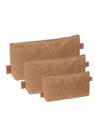 EXCEFORE 3 Pack Canvas Zipper Pouch, Multipurpose Water Resistant Storage Pouches, Heavy Duty 16OZ Waxed Canvas Mini Zipper Bag Pouch, for Travel DIY Craft School, three sizes - pzsku/Z36BDBA83D7399FFF269EZ/45/1749048269/617bec21-9fe2-41e9-8feb-73a3084d5f63