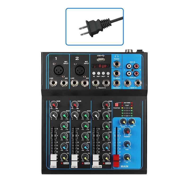 7-Way Mixer Professional Stage Singing Audio Live Broadcast Equipment Bluetooth Usb Monitoring Tuning Dj Mixer - Image 1
