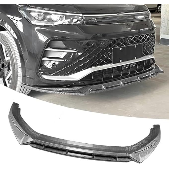 FINMOKAL سبويلر شفة بومبر أمامي بتصميم ألياف الكربون متوافق مع VW Tiguan MK3 Rline 2024-2025 - Image 1