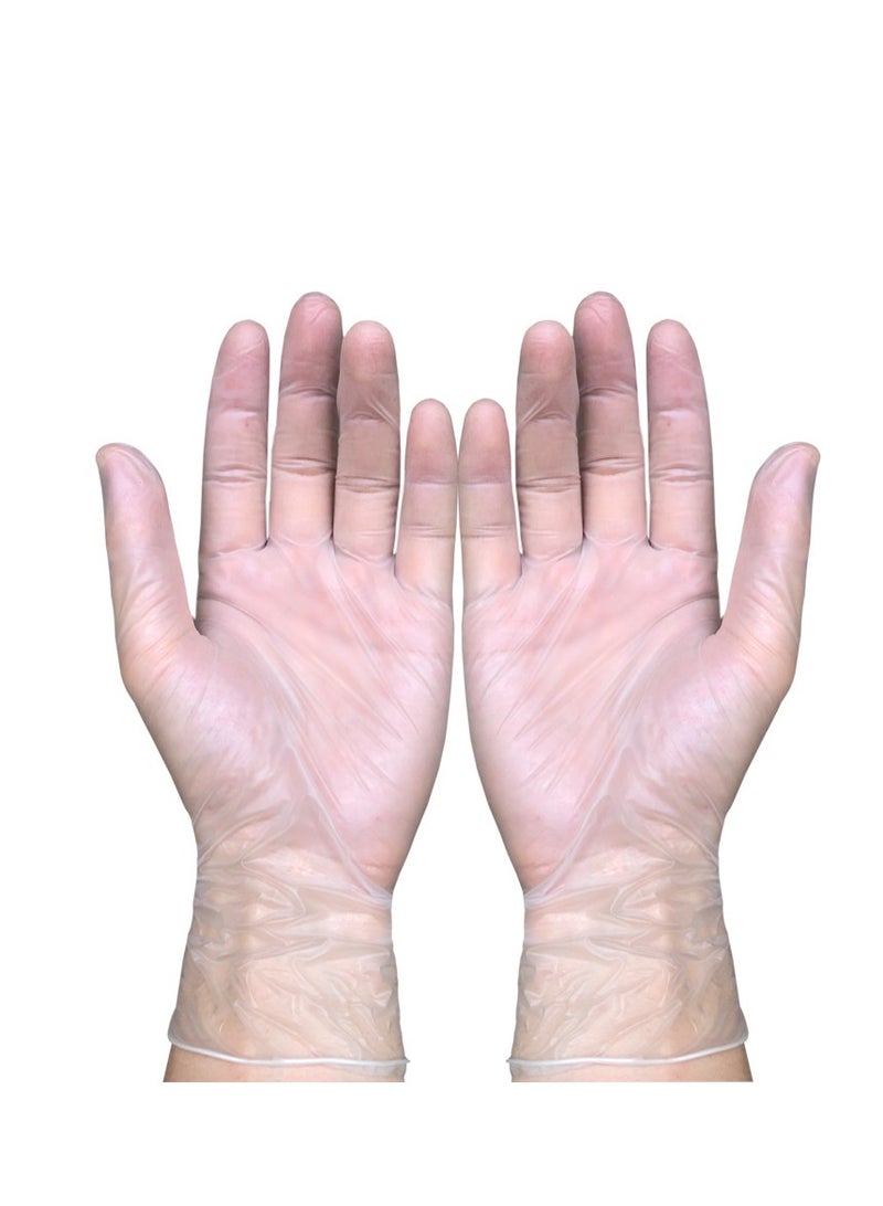 100 disposable PVC gloves, food grade vinyl transparent gloves, used for kitchen cleaning, baking catering, beauty salon protection, etc - Image 1