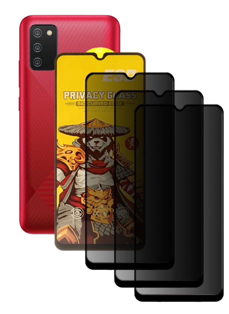 ESD 3 Pieces Tempered Dustproof Privacy Glass Screen Protector Compatible For Samsung Galaxy A02s - Image 1