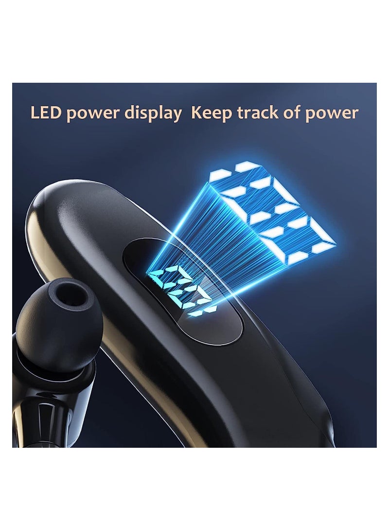 سماعة أذن بلوتوث قابلة للتعديل، سماعات أذن لاسلكية V5.2 صغيرة للرياضة مع ميكروفون، مقاومة للماء IPX5 للاستخدام في الأعمال/المكتب/القيادة/الرياضة (توافق مع الأذن اليسرى واليمنى) - Image 5