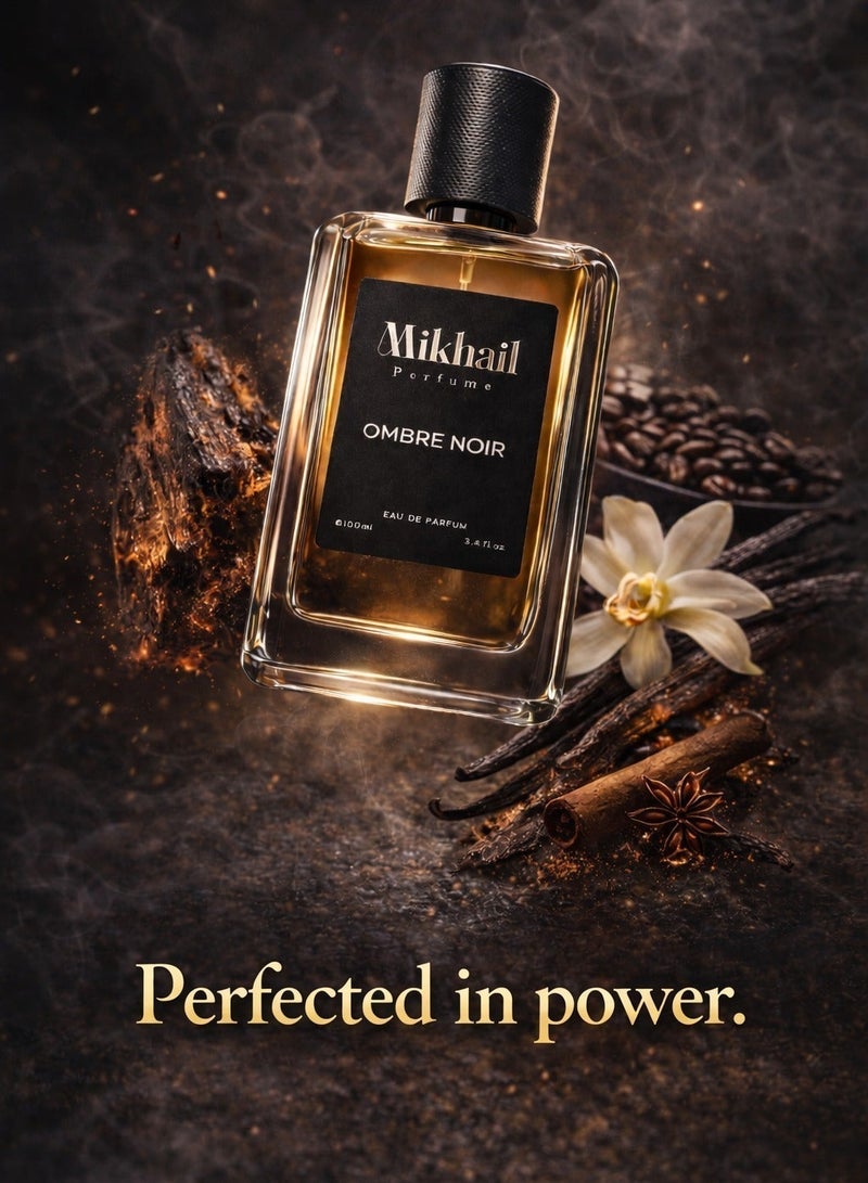 MIKHAIL Ombre Noir Intense by MIKHAIL 100ml | Bold & Sophisticated Masculine Eau de Parfum | Fresh Violet Leaf, Cedar, Jasmine Sambac, and Orris | Rich Leather, Woody Notes, and Tobacco - Image 4
