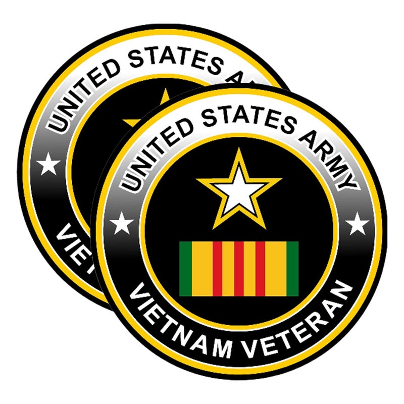 eDesign 2Pack United States Army Vietnam Veteran Sticker Decal Vinyl 4 Inches Vietnam Veteran Decals for Car Truck Van Window Bumper Laptop Tablet Cup Tumbler Water Bottle and Any Smooth Surface - Image 3