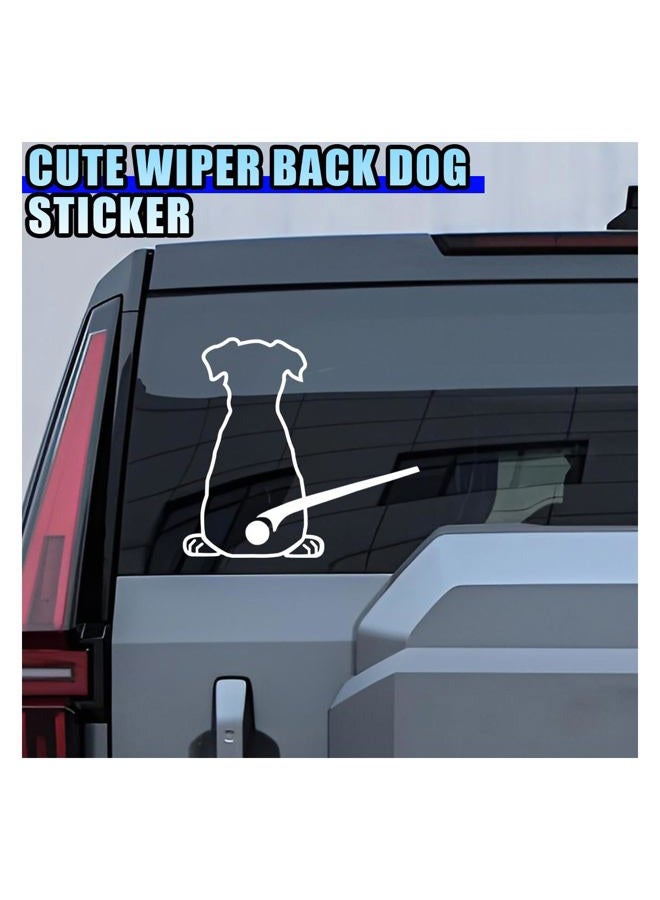 DUSCOKE Cute Dog Decal Car Rear Windshield Window Wiper Sticker, Funny Dog Moving Tail Decal Waterproof Vinyl Sticker, Lovely Animal Puppy Decoration Decals for Car Window, Laptop (Style B) - Image 4