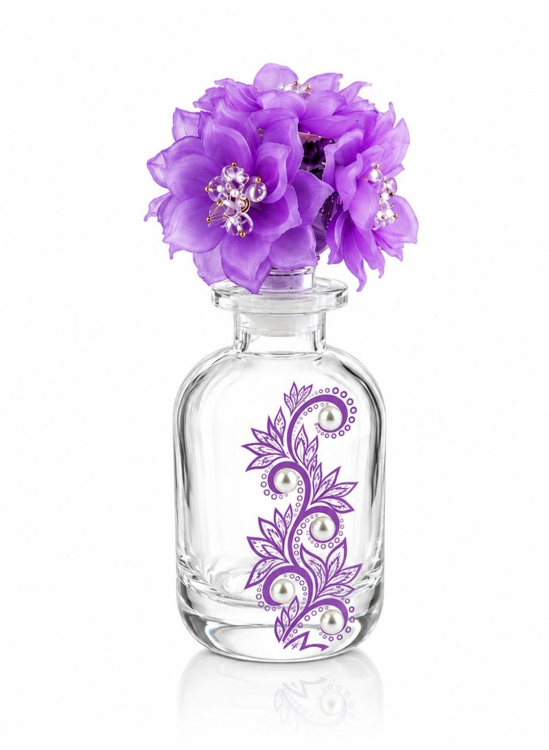 رادین زجاجة عطر زيت قابلة لإعادة التعبئة فارغة سعة 150 مل مع غطاء بتصميم زهرة لتخزين العطور والروائح - Image 3