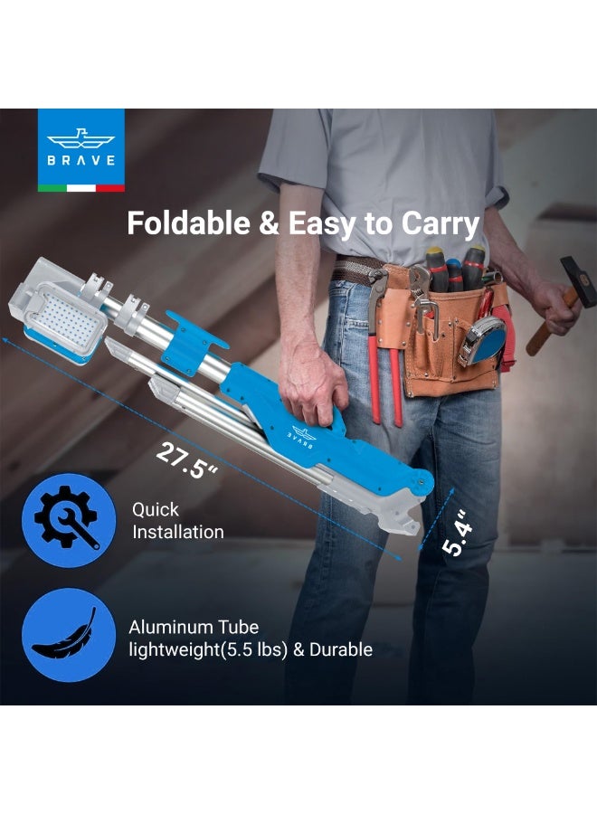 Brave BrightForce Pro 7000 Lumen Portable LED Light for Camping, Outdoor Work, and Worksites, Featuring a 2.15m Adjustable Tripod, Rechargeable 5200mAh Battery, USB-A & USB-C Ports, Rotatable Heads for Wide Coverage, and Long-Lasting, Efficient Illumination Anywhere - Image 4