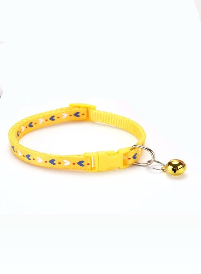 Litvibes Cat Collars Breakaway with Bell & Love Design,Kitten & Small Dogs Soft Adjustable,Safe,Solid & Protection for Cats & Puppies,Cute Kitty Neckband with Love Design - (Yellow) - Image 2
