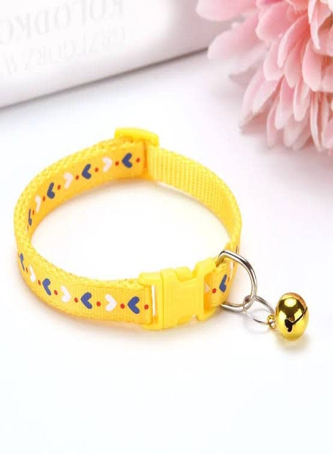 Litvibes Cat Collars Breakaway with Bell & Love Design,Kitten & Small Dogs Soft Adjustable,Safe,Solid & Protection for Cats & Puppies,Cute Kitty Neckband with Love Design - (Yellow) - Image 1