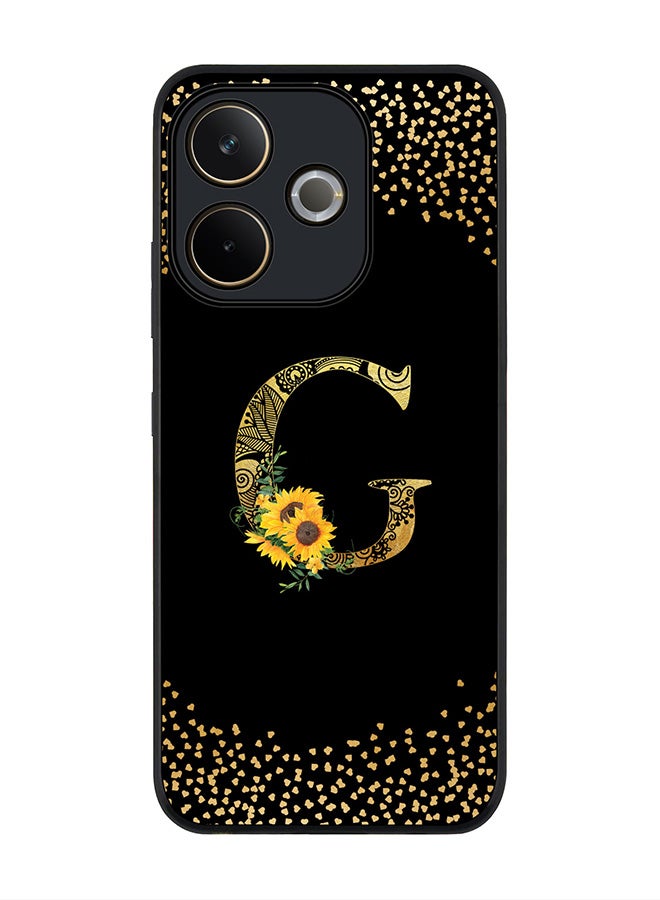 Stylizedd For Oppo A5 Pro 5G / A5 Pro 4G / 5G Case,Slim fit Camera Protection, Shockproof Thin Phone cover  - Custom Floral Monogram - G ( Black ) - Image 1