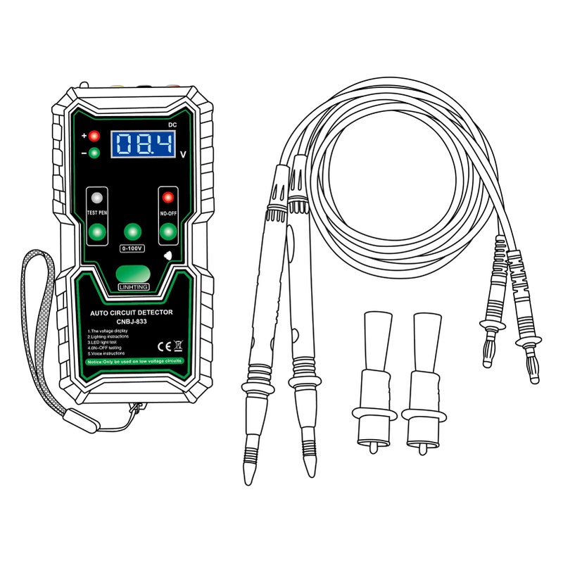 Automotive Circuit Tester, 0-100V DC Circuit Tester with LED Test Light,Battery Tester Automotive Battery Load Tester Circuit Voltage Tester - Image 2