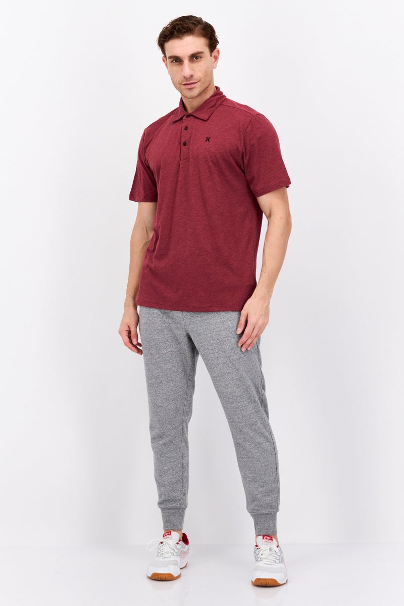 Hurley Men Sportswear Fit Brand Logo Training Polo Shirts, Maroon - Image 4