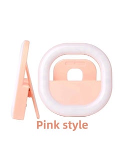 General Beauty Live LED Square Fill Light Ring External Fill Light Night Shooting Mobile Phone Selfie Flash Wholesale-Specifications:Pink  - Image 1