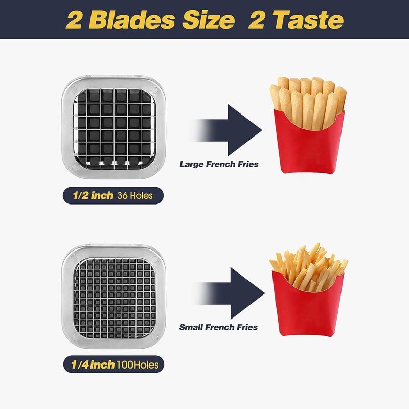 Ruooson French Fry Cutter, Professional Potato Cutter Slicer with 1/2 In Stainless Steel Blades,Great for Whole Potatoes Carrots Cucumbers. - Image 3