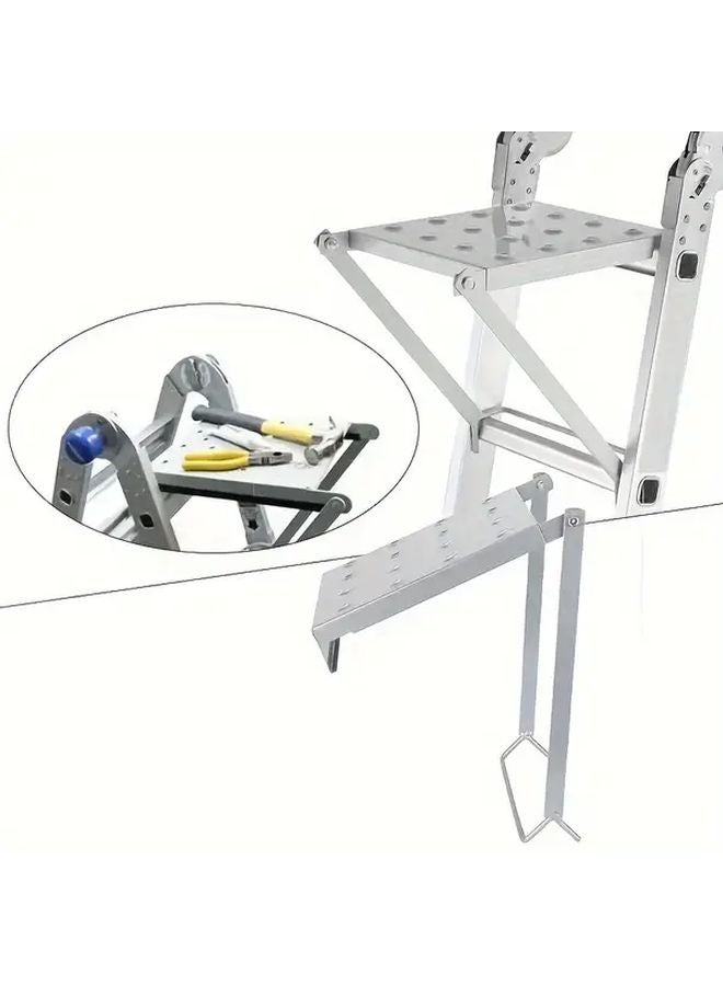 Heavy Duty 400LB Capacity Metal Ladder Platform Accessory Non Slip Extendable Workbench System With Tool Tray 1 Piece Set - Image 3