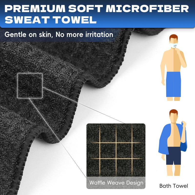 SOOWASH Microfiber Gym Towels for Showering Working Out Quick Dry Large Sizes Lightweight Gym Towel for Men Women Tennis Sports Towels for Body Hot Yoga (Black 27 X 55 inch) - Image 5