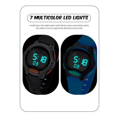 SPIKY Digital Sports Watch for Kids Combo (Black & Blue) | Multifunctional, Luminous Display & Alarm | Water-Resistant & Silicone Strap | Birthday Gift Wrist Watches for Boys & Girls | Age 2-14 Yrs | Pack of 2 - Image 2