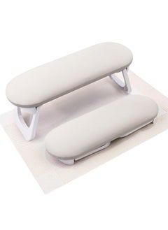 Subay Subay Nail Arm Rest, Foldable PU Leather Nail Hand Rest for Acrylic Nails Cushion Hand Holder, Nail Hand Pillow Nail Art Accessories Tool for Nails Tech Manicure Pedicure Salon Home Use - Light Gray  - Image 1