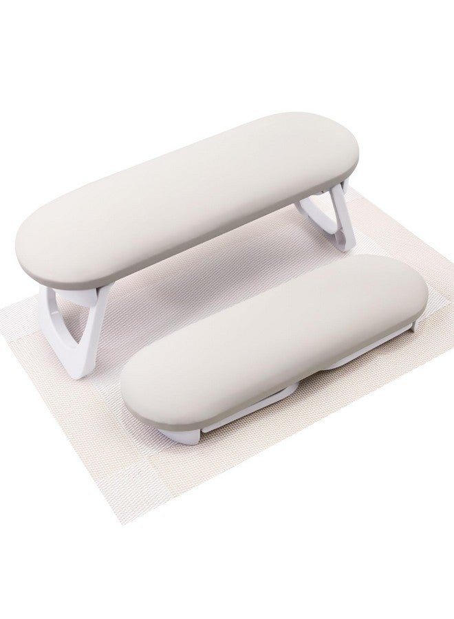 Subay Nail Arm Rest, Foldable PU Leather Nail Hand Rest for Acrylic Nails Cushion Hand Holder, Nail Hand Pillow Nail Art Accessories Tool for Nails Tech Manicure Pedicure Salon Home Use - Light Gray - Image 1