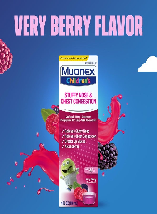 موسينكس ميوسينكس للأطفال لعلاج احتقان الأنف والصدر، تخفيف أعراض متعددة، مقشع، مزيل لاحتقان الأنف، بنكهة التوت الغنية، 4 أونصة سائلة - Image 5