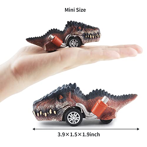DINOBROS Dinosaur Toys for Kids 3-5, Pull Back Dinosaur Cars for 3 4 5 6 7 Year Old Boys Girls 6 Pack Dino Toys Gifts for Toddlers - Image 3