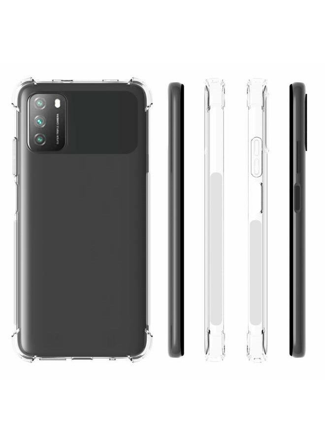 USTIYA for Xiaomi Mi Poco M3 Case Clear TPU Four Corners Cover Transparent Soft funda - Image 2