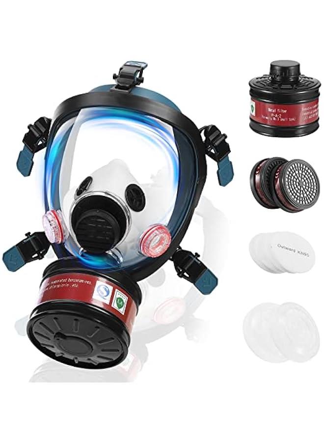 Arabest Full Face Gas Mask for Survival, Nuclear With 40mm Activated Carbon Filter, Reusable Silicone Respirator - Protection Against Gases, Organic Vapor, Chemicals & Particulates. 1 Year Warranty included. - Image 1