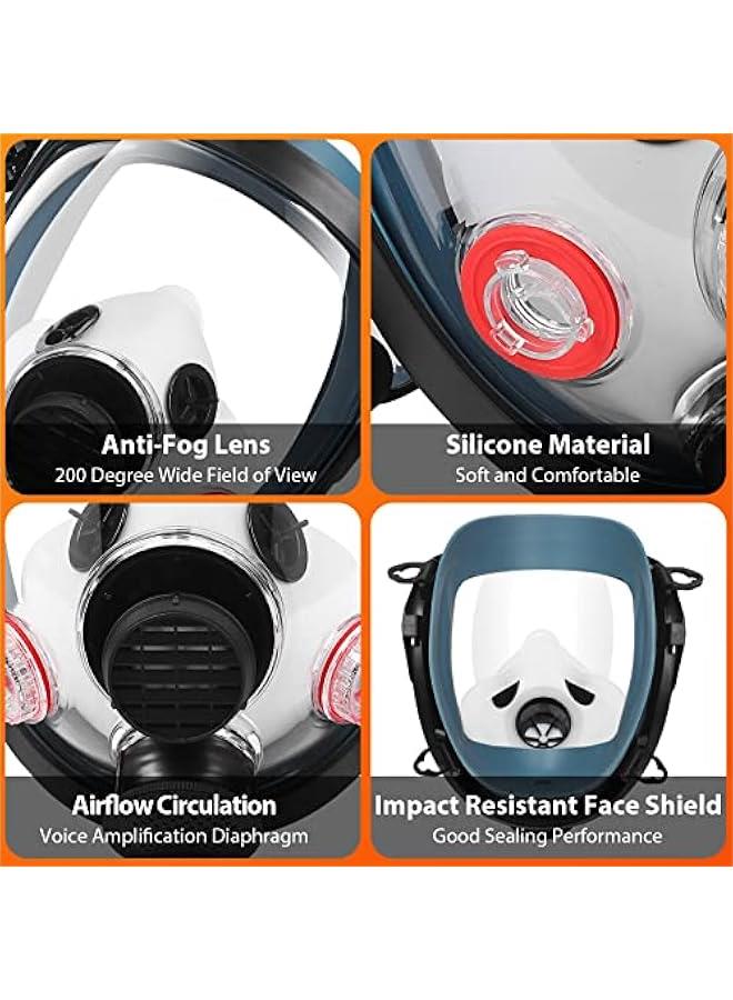 Arabest Full Face Gas Mask for Survival, Nuclear With 40mm Activated Carbon Filter, Reusable Silicone Respirator - Protection Against Gases, Organic Vapor, Chemicals & Particulates. 1 Year Warranty included. - Image 3