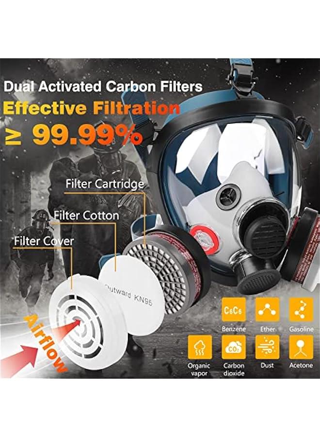 Arabest Full Face Gas Mask for Survival, Nuclear With 40mm Activated Carbon Filter, Reusable Silicone Respirator - Protection Against Gases, Organic Vapor, Chemicals & Particulates. 1 Year Warranty included. - Image 5
