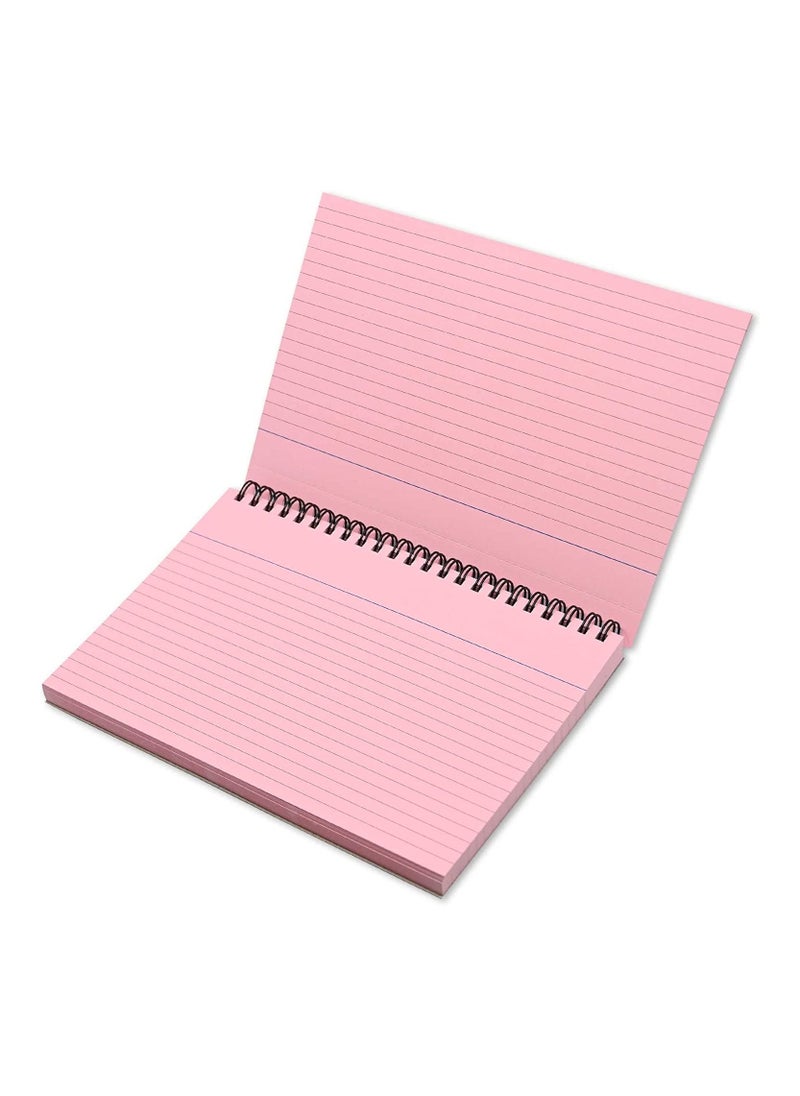 FIS - FIS Ruled Record Card 180 Gsm 8X5 Inch Double Loop Spiral 50 Sheets Pink -FSIC85-180SPPI - Image 1